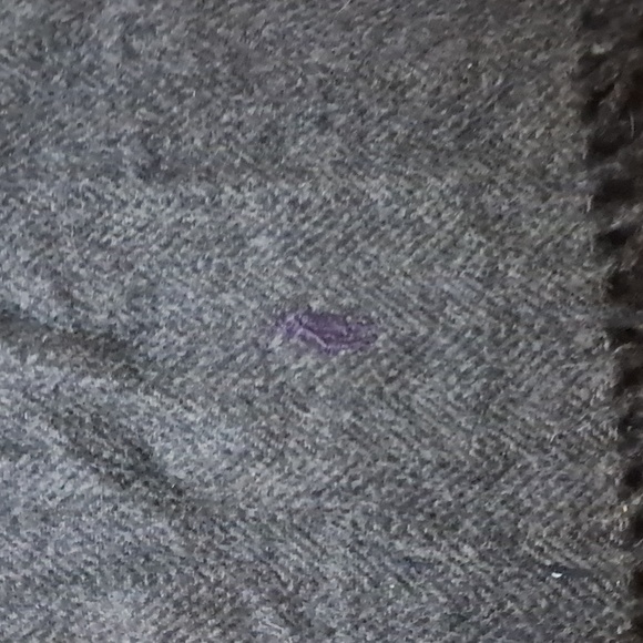 Polo Ralph Lauren Lambswool Reversible Plaid Fringe Scarf Black Gray Purple - Picture 5 of 8